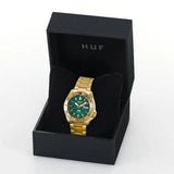 Buy Shop Seiko 5 Sports HUF Limited Edition Green Dial Gold Steel Strap Watch For Men - SRPJ20 USA Online