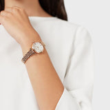 Buy Shop Emporio Armani Gianni T-Bar Mother of Pearl Dial Rose Gold Steel Strap Watch For Women - AR11316 USA Online