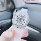 Buy Shop Guess Phoenix Multi Function Silver Dial White Rubber Strap Watch for Men - GW0203G1 USA Online