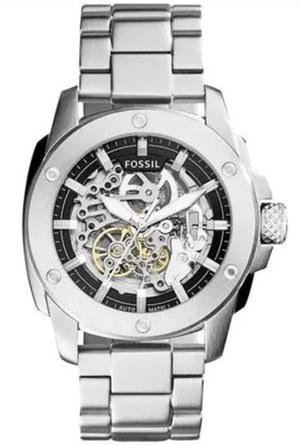 Buy Shop Fossil Modern Machine Automatic Silver Dial Silver Steel Strap Watch for Men - ME3081 USA Online