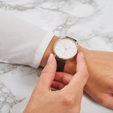 Buy Shop Michael Kors Pyper Quartz White Dial Black Leather Strap Watch For Women - MK2834 USA Online