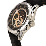 Bulova Classic Skeleton Automatic Brown Dial Brown Leather Strap Watch for Men - 96A120