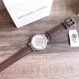 Buy Shop Michael Kors Caitlin Quartz Silver Dial Gray Leather Strap Watch For Women - MK2377 USA Online