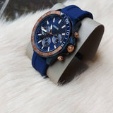 Buy Shop Fossil Bannon Multifunction Blue Dial Blue Silicone Strap Watch for Men - BQ2498 USA Online
