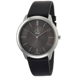 Buy Shop Calvin Klein Minimal Black Dial Black Leather Strap Watch for Men - K3M211C4 USA Online