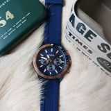 Buy Shop Fossil Bannon Multifunction Blue Dial Blue Silicone Strap Watch for Men - BQ2498 USA Online