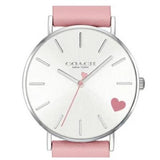 Buy Shop Coach Perry Silver Dial Pink Leather Strap Watch for Women - 14503516 USA Online