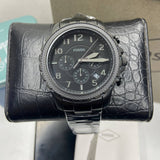Buy Shop Fossil Bowman Chronograph Black Dial Black Steel Strap Watch for Men - FS5603 USA Online