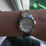 Buy Shop Guess Mist Quartz Silver Dial Silver Steel Strap Watch For Women - W0443L1 USA Online