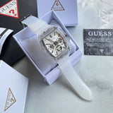 Buy Shop Guess Phoenix Multi Function Silver Dial White Rubber Strap Watch for Men - GW0203G1 USA Online