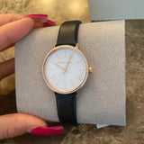 Buy Shop Michael Kors Pyper Three Hand White Dial Black Leather Strap Watch For Women - MK2835 USA Online