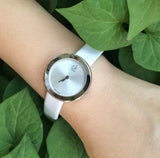 Buy Shop Calvin Klein Firm Silver Dial White Leather Strap Watch for Women - K3N231L6 USA Online