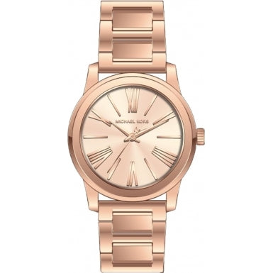 Buy Shop Michael Kors Hartman Rose Gold Dial Rose Gold Steel Strap Watch For Women - MK3491 USA Online