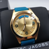 Buy Shop Marc Jacobs Baby Dave Gold Dial Blue Leather Strap Watch for Women - MBM1263 USA Online