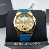 Buy Shop Marc Jacobs Baby Dave Gold Dial Blue Leather Strap Watch for Women - MBM1263 USA Online
