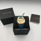 Buy Shop Marc Jacobs Baby Dave Gold Dial Blue Leather Strap Watch for Women - MBM1263 USA Online