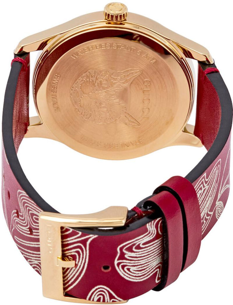 Buy Shop Gucci G Timeless Quartz Red Dial Red Leather Strap Watch For Women - YA1264054 USA Online