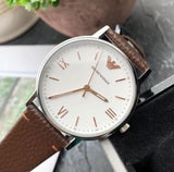 Buy Shop Emporio Armani Herren White Dial Brown Leather Strap Watch For Men - AR11103 USA Online
