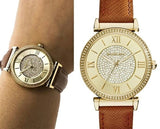 Buy Shop Michael Kors Catlin Champagne Dial Brown Leather Strap Watch for Women - MK2375 USA Online