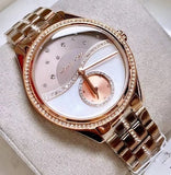 Buy Shop Michael Kors Lauryn Rose Gold Dial Brown Steel Strap Watch for Women - MK3757 USA Online