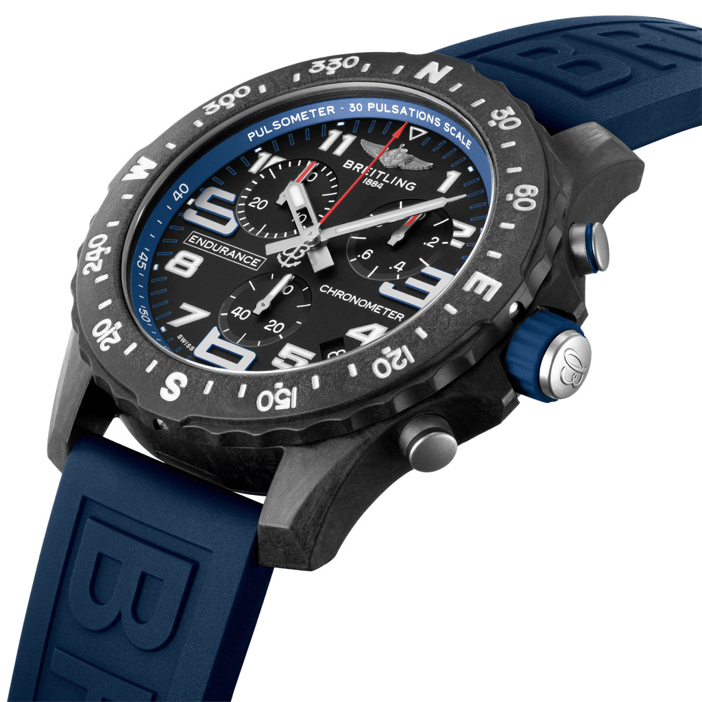 Buy Shop Breitling Endurance Pro Black Dial Blue Rubber Strap Watch for Men - X82310D51B1S1 USA Online