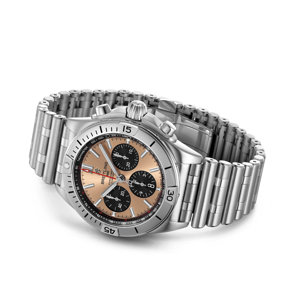 Buy Shop Breitling Chronomat B01 42 Brown Dial Silver Steel Strap Watch for Men - AB0134101K1A1 USA Online