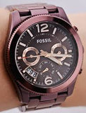Buy Shop Fossil Perfect Boyfriend Multifunction Maroon Dial Maroon Steel Strap Watch for Women - ES4110 USA Online