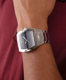 Buy Shop Guess Phoenix Black Dial Silver Steel Strap Watch for Men - GW0387G1 USA Online