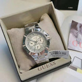 Buy Shop Guess Vista Diamonds Silver Dial Silver Steel Strap Watch for Women - W12080L1 USA Online