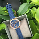 Guess Little Flirt Quartz Blue Dial Blue Leather Strap Watch For Women - W0456L6