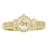 Coach Dress Crystals Gold Dial Gold Steel Strap Watch For Women - 14502202