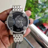 Buy Shop Diesel Little Daddy Chronograph Black Dial Silver Steel Strap Watch For Men - DZ7259 USA Online