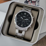 Buy Shop Fossil Neutra Chronograph Black Dial Silver Steel Strap Watch for Men - FS5384 USA Online