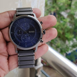 Buy Shop Hugo Boss Architectural Blue Dial Grey Steel Strap Watch for Men - 1513574 USA Online