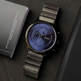 Buy Shop Hugo Boss Architectural Blue Dial Grey Steel Strap Watch for Men - 1513574 USA Online