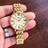 Buy Shop Fossil Jacqueline White Dial Gold Steel Strap Watch for Women - ES3434 USA Online