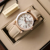Buy Shop Burberry The City White Dial White Leather Strap Watch for Women - BU9108 USA Online