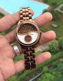 Buy Shop Michael Kors Lauryn Rose Gold Dial Brown Steel Strap Watch for Women - MK3757 USA Online