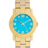 Buy Shop Marc Jacobs Amy Blue Dial Gold Steel Strap Watch for Women - MBM3220 USA Online