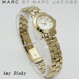 Buy Shop Marc Jacobs Amy Dinky White Dial Gold Steel Strap Watch for Women - MBM3226 USA Online