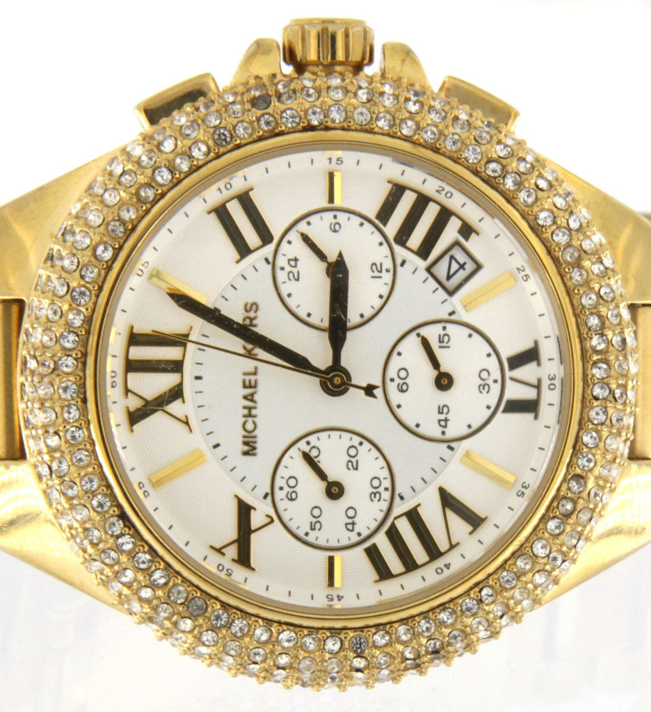 Buy Shop Michael Kors Camille Silver Diamonds Dial Gold Steel Strap Watch for Women - MK5756 USA Online