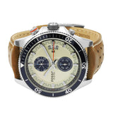 Buy Shop Fossil Wakefield Chronograph Cream Dial Brown Leather Strap Watch for Men - CH2951 USA Online