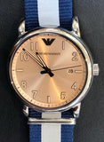 Buy Shop Emporio Armani Luigi Analog Beige Dial Two Tone NATO Strap Watch For Men - AR11212 USA Online
