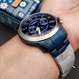 Buy Shop Fossil Grant Chronograph Blue Dial Blue Steel Strap Watch for Men - FS5230 USA Online