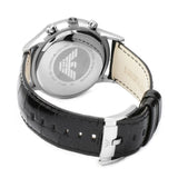 Buy Shop Emporio Armani Renato Chronograph Black Dial Black Leather Strap Watch For Men - AR2447 USA Online