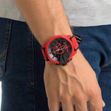 Buy Shop Diesel Mega Chief Chronograph Black Dial Red Rubber Strap Watch For Men - DZ4526 USA Online