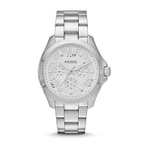 Buy Shop Fossil Cecile Multifunction Silver Dial Silver Steel Strap Watch for Women - AM4509 USA Online