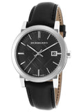 Burberry The City Black Dial Black Leather Strap Watch for Men - BU9009