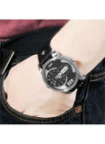 Buy Shop Diesel Mini Daddy Black Silver Dial Black Leather Strap Watch For Men - DZ7307 USA Online
