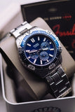 Buy Shop Fossil Garrett Chronograph Blue Dial Silver Steel Strap Watch for Men - FS5623 USA Online